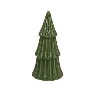 Green Ceramic Christmas Tree Sitter - 8.25"H