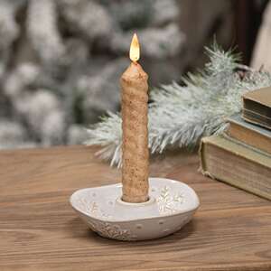Ceramic Embossed Snowflake Taper Holder