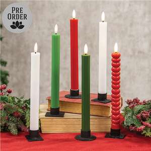 Christmas LED Timer Tapers - 6 Asstd