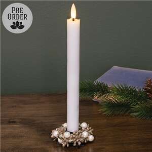 Pearl & Champagne Sparkle Candle Ring - 1.5"