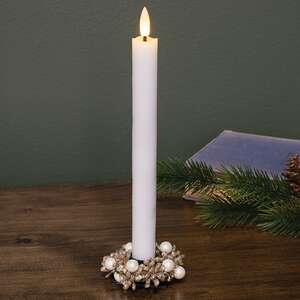 Pearl & Champagne Sparkle Candle Ring - 1.5"