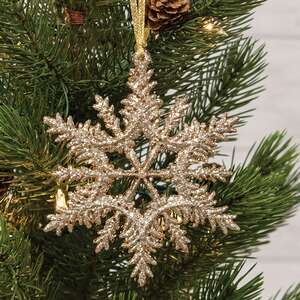 Champagne Sparkle Snowflake Ornament