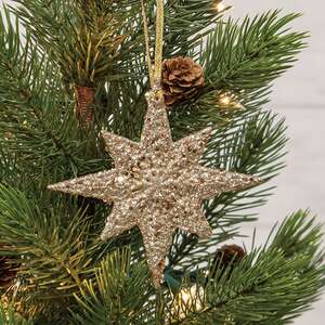 Champagne Sparkle Star Ornament