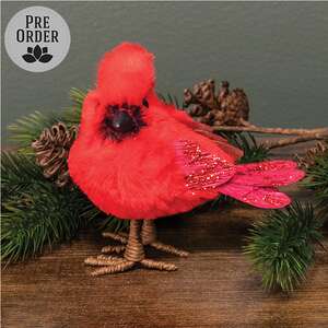 Glittered Standing Cardinal - 5"H