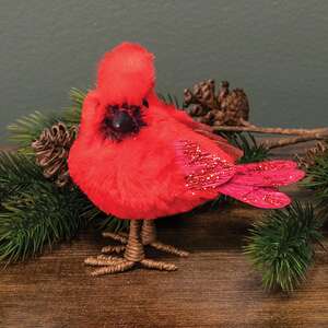 Glittered Standing Cardinal - 5"H