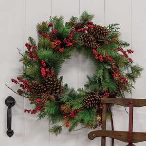 Jingle Berry Mixed Pine Wreath - 26"