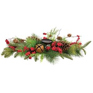 Jingle Berry Mixed Pine Centerpiece Pillar Holder
