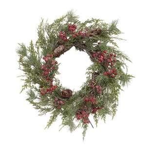 Icy Memories Mixed Pine & Berries Wreath - 24"