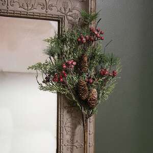 Icy Memories Mixed Pine & Berries Spray - 29"