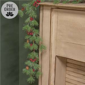 Icy Memories Mixed Pine & Berries Wispy Garland - 5 Ft.