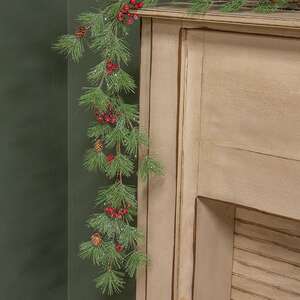 Icy Memories Mixed Pine & Berries Wispy Garland - 5 Ft.