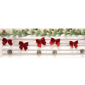 Red Velvet Bow Garland - 4 Ft.Red Velvet Bow Garland - 4 Ft.
