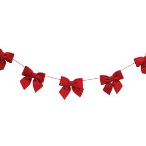 Red Velvet Bow Garland - 4 Ft.