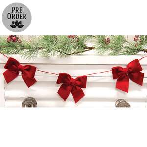 Red Velvet Bow Garland - 4 Ft.