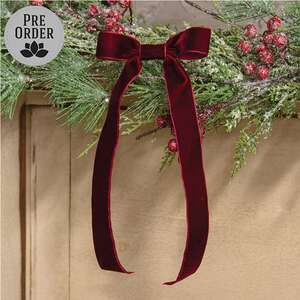 Burgundy Velvet Bow - 15.5"