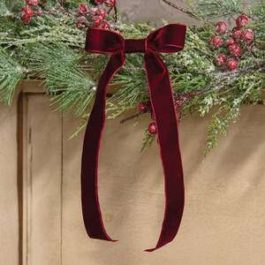 Burgundy Velvet Bow - 15.5"