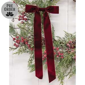 Burgundy Velvet Bow - 10.5"
