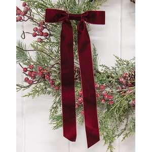 Burgundy Velvet Bow - 10.5"