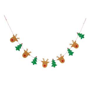 Reindeer & Christmas Tree Felted Garland