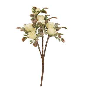 Frosted Fantasy Cream Rose Pick - 8"