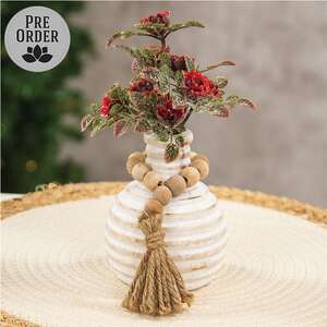 Frosted Fantasy Red Rose Pick - 8"