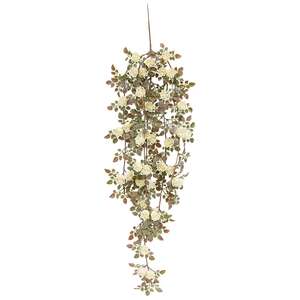 Frosted Fantasy Cream Rose Hanging Vine - 26.5"