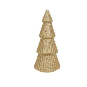 Gold Glittered Cone Tree - 8.25"H