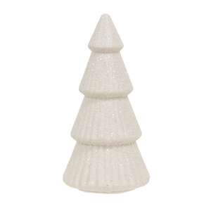 White Glittered Cone Tree - 6"H
