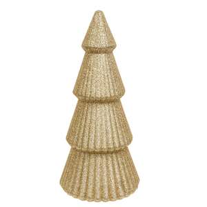 Gold Glittered Cone Tree - 10"H