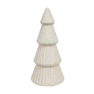 White Glittered Cone Tree - 10"H