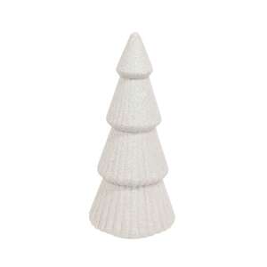 White Glittered Cone Tree - 8.25"H