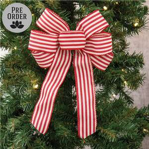 Candy Cane Striped Bow - 9.5 x 14