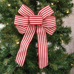 Candy Cane Striped Bow - 9.5 x 14