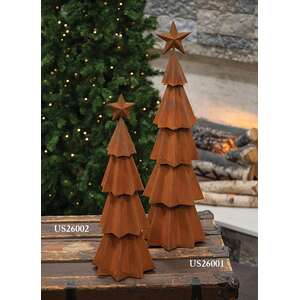 Rusted Metal Christmas Tree - 23.5"H