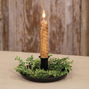 Black Metal Taper Holder Pan