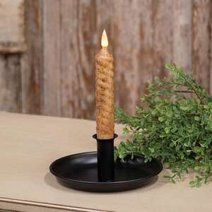 Black Metal Taper Holder Pan