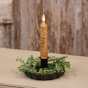 Black Metal Fluted Taper Holder Pan