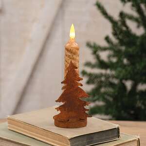 Rusty Christmas Tree Taper Holder - 4.5"