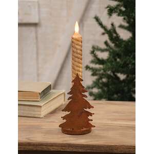 Rusty Christmas Tree Taper Holder - 5.5"