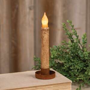 Rusty Metal Round Taper Holder - 2.25"W