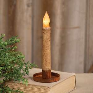 Rusty Metal Round Taper Holder - 2.75"W