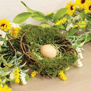 Mossy Twig Bird Nest w/Speckled Cream Egg - 4 In