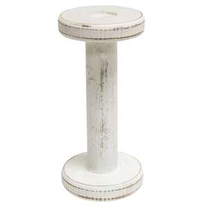 Farmhouse White Spool Candle Holder - 7.25" ;