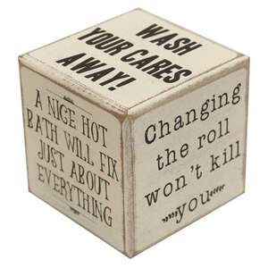 6-Sided Block - Wash, Brush, Floss, Flush;