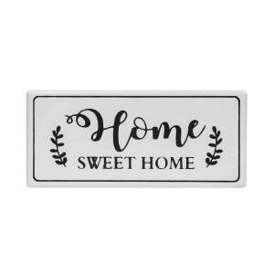 {[en]:Home Sweet Home White Metal Wall Sign -