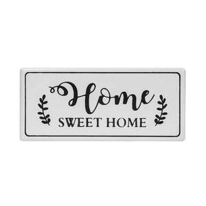 Home Sweet Home White Metal Wall Sign;