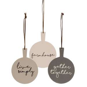 Farmhouse Cutting Board Ornaments, 3 asst.- # 34510