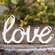 Love Distressed White Resin Figurine -