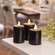 Black Gloss Pillar Candle - 3" x 2.5" -