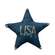 Navy USA Star Ornament w/Jingle Bells